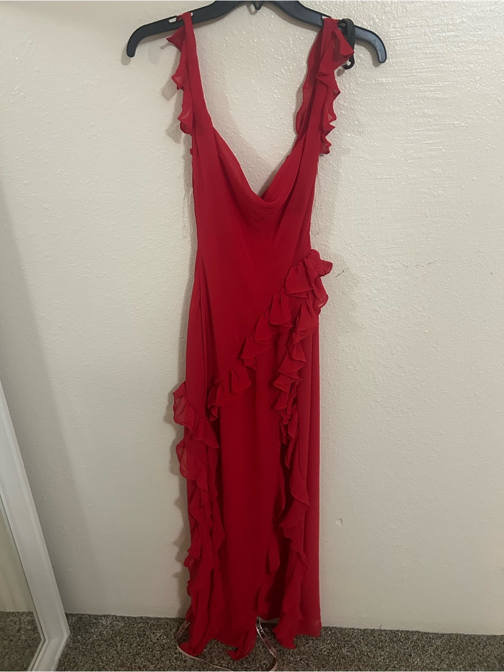House of CB Ariela Cherry Ruffle Maxi Dress